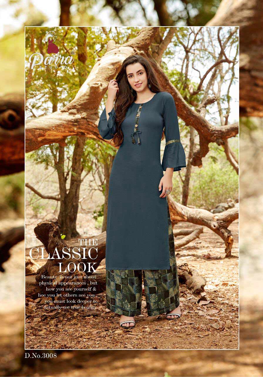 Zurri Vol-3 Parra Studio Rayon Palazzo Wholesale Kurti Zurri Vol-3 Parra Studio Rayon Palazzo Wholesale Kurti